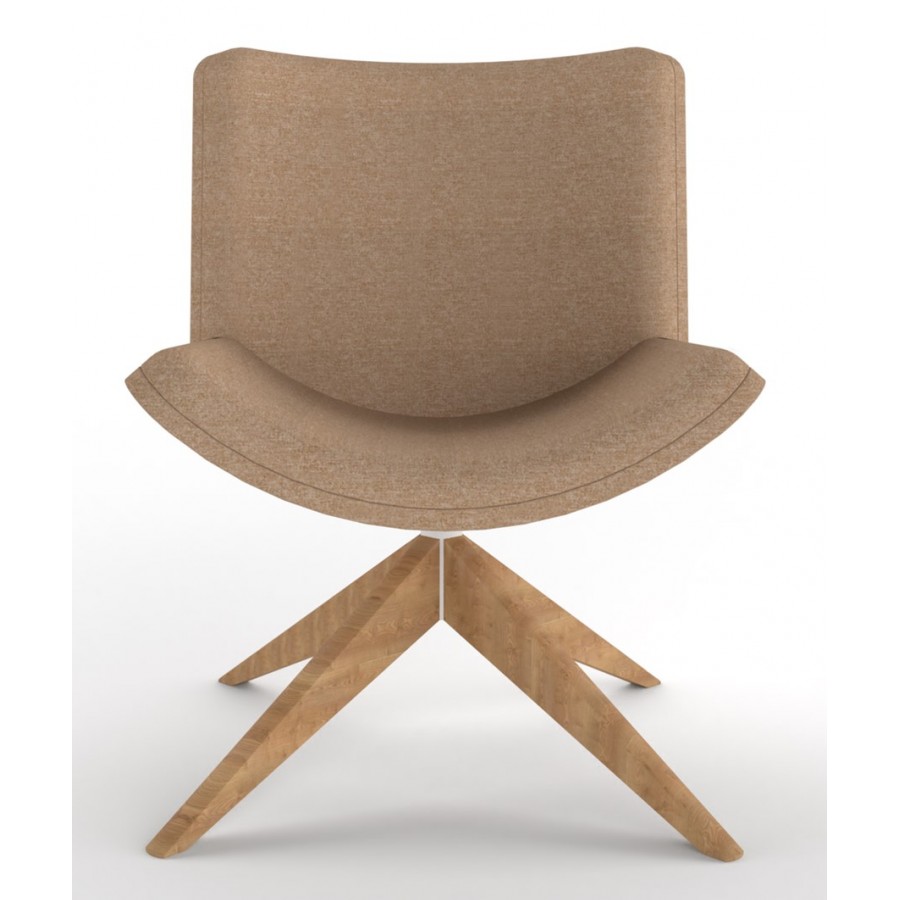 Review Upholstered Lounge Chair With Wooden Pyramid Base